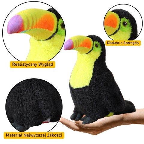Pluszowy Ptak Tukan Pluszak Maskotka Przytulanka Żółty 35cm