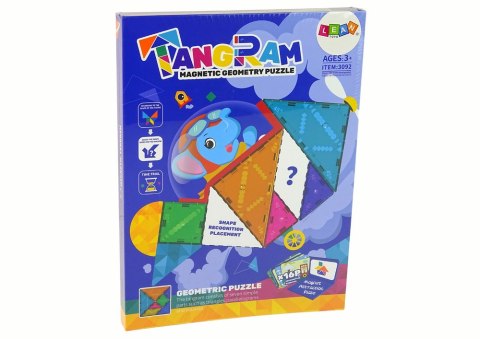 Układanka Tangram 7 Magnetycznych Klocków Puzzle Kolorowe