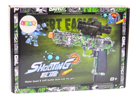 Elektryczny Pistolet Na Kulki Strzałki Wodne Strzałki 2w1 Zielony