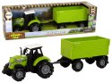 Traktor Rolniczy z Przyczepą Światłą Dźwięki Zielony