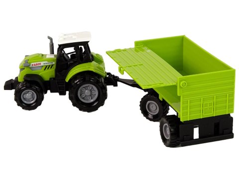 Traktor Rolniczy z Przyczepą Światłą Dźwięki Zielony