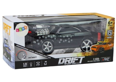 Autko Zdalnie Sterowane 1:18 Drift 360 Światła Dźwięki Czarny