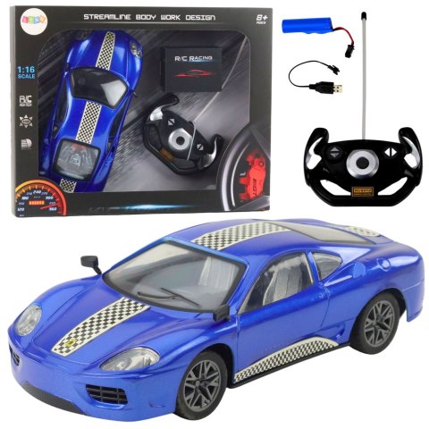 Auto Sportowe Zdalnie Sterowane RC Światła Niebieski 1:16