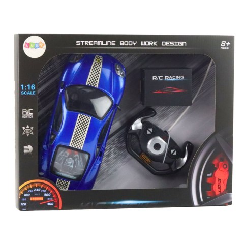 Auto Sportowe Zdalnie Sterowane RC Światła Niebieski 1:16