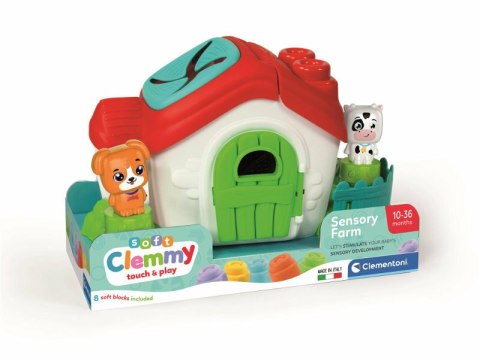 Clemmy Farma Sensoryczna Domek z Klockami Farma Piesek Krówka Clementoni 17767