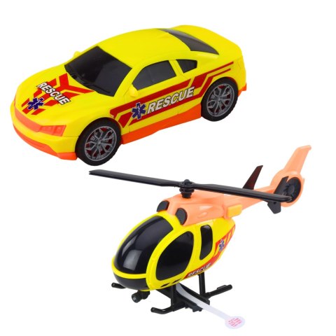 Zestaw Ratowniczy Ciężarówka Helikopter Samochód Światła Dźwięki