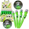 Długopis Żelowy Zielony Panda W Kopule Niebieski Tusz 0.5mm