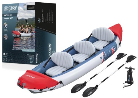 Kajak Dmuchany Trzyosobowy 381 x 100 cm Bestway 65132