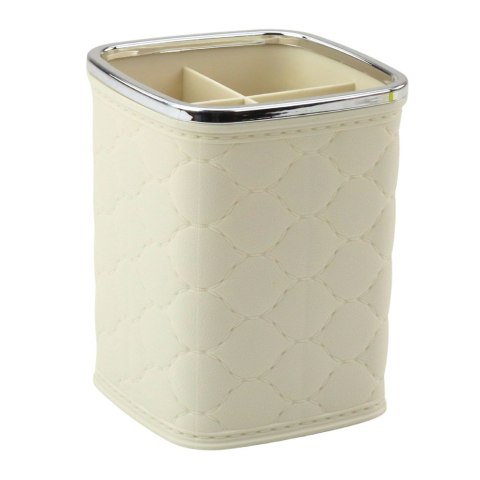 Organizer Pojemnik Na Pędzle Cztery Przegrody Biały 12 x 9,5cm