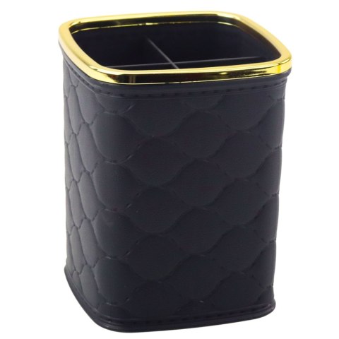 Organizer Pojemnik Na Pędzle Cztery Przegrody Czarny 12 x 9,5cm