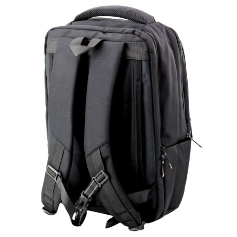 Plecak Miejski Biznesowy USB Pas Piersiowy Czarny 26L 45cm