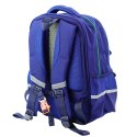 Plecak Szkolny Dziecięcy Pas Piersiowy Granatowo Zielony 20L 38cm