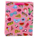 Torba Prezentowa Naklejki Kolorowe Znaczki 32 x 26 x 12 cm