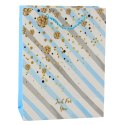 Torba Prezentowa Papierowa Niebieska Różowa Brokat 23 x 18 x 10,5 cm
