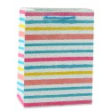 Torba Prezentowa Serca Gwiazdki Kropki Paski Kolorowe 23 x 18 x 10,5 cm