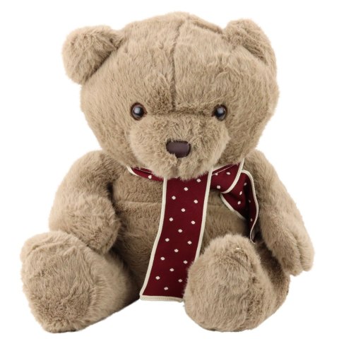 Pluszowa Maskotka Przytulanka Duży Miś Z Szalikiem Jasnobrązowy 45cm