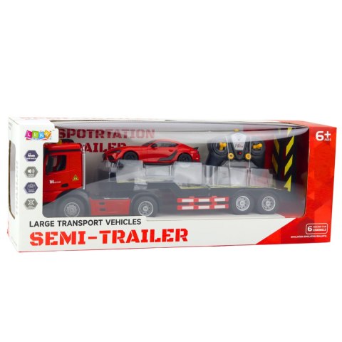 Zestaw Laweta Zdalnie Sterowana RC Auto Sportowe Osobowe Czerwone 1:16