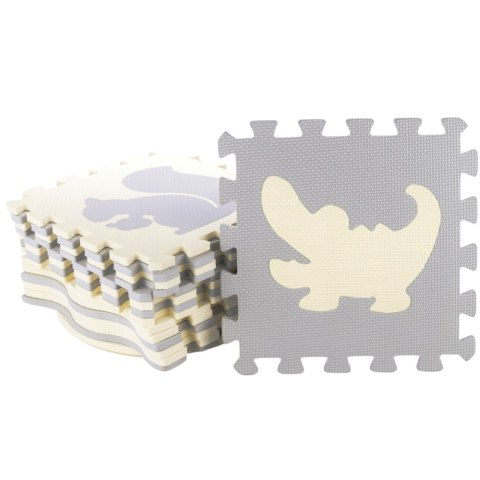 Miękkie Puzzle Mata Edukacyjna Kojec Pianka EVA Beżowe Szare 25 el.