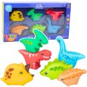 Zestaw Zabawek Do Kąpieli Dinozaury Gumowe Kolorowe 6szt
