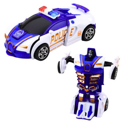 Auto Robot 2w1 Samochód Sportowy Policyjny Napęd Mix
