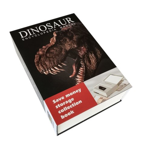 Książka Ukryta Skarbonka Sejf Na Kod Szyfr Dinozaur Czarna