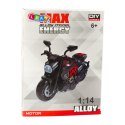 Motocykl Do Składania Skręcania Metal 1:14 DIY Czerwony