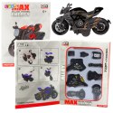 Motocykl Do Składania Skręcania Metal 1:14 DIY Złote Elementy Czarny