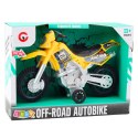 Motor Crossowy Off-Road Napęd Światła Dźwięki Żółty