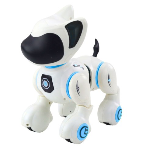 Piesek Interaktywny Robot Pies Pilot Światło Dźwięk Biały Niebieski