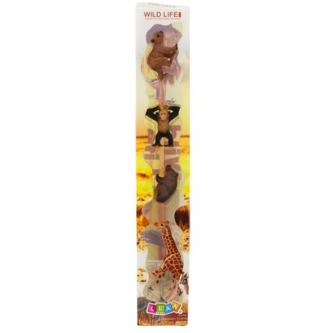 Zestaw Mini Figurki Dzikie Zwierzęta Szympans Żyrafa 6-9cm 4szt