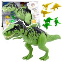 Zestaw Dinozaur Z Małymi Figurki Ruchomy Dźwięki Zielony