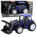 Traktor Farmerski Z Ruchomą Łyżką Światła Dźwięki Niebieski 1:10