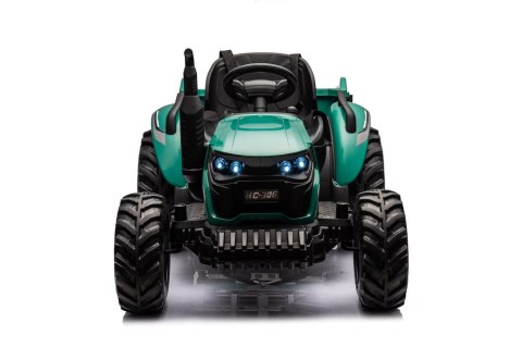Traktor Na Akumulator HC-306 Z Przyczepą Ciemno Zielony 24V