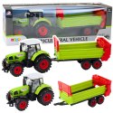 Traktor Z Przyczepką Napęd Frykcyjny Otwierana Maska Drzwi Zielony