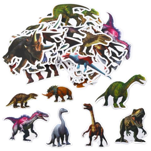 Zestaw Naklejek Dla Dzieci Z Dinozaurami 4-7cm 50szt