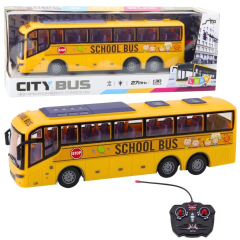 Autobus Zdalnie Sterowany RC Szkolny 1:30 Światła Żółty