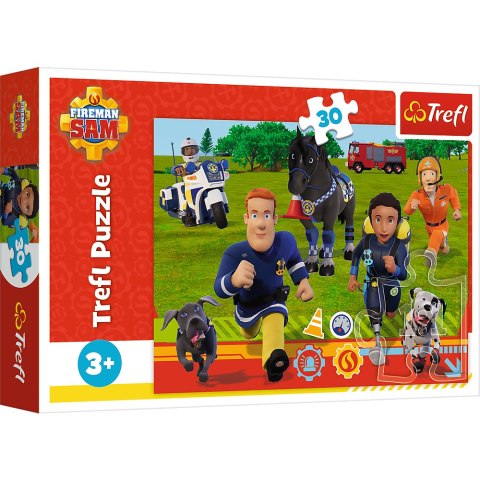 Puzzle - 30 - Gotowi do pomocy - Strażak Sam - Trefl 18297