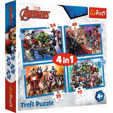 Puzzle - 4w1 (25, 48, 50, 70) - Odważni Avengersi - Trefl 34386