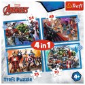 Puzzle - 4w1 (25, 48, 50, 70) - Odważni Avengersi - Trefl 34386