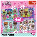 Puzzle - 4w1 (35, 48, 54, 70) - Poznaj laleczki - LOL Surprise! - Trefl 34613