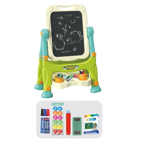 Tablica Edukacyjna Dwustronna Na Stelaże Akcesoria Zielona 3w1