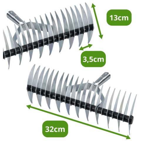 Aerator Wertykulator Ogrodowy Ręczny Do Trawnika Dwustronny LEAN 34 cm