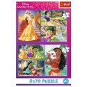 Puzzle - 2x70 - Bajkowe dni - Disney Princess - Trefl 34440