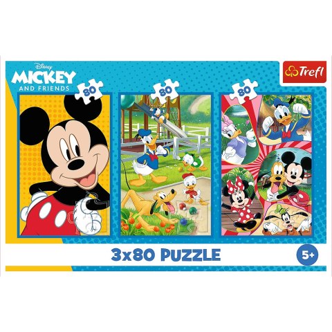 Puzzle - 3x80 - Ekipa Myszki Miki - Trefl 34887