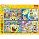 Puzzle - 4x250 - Szalony świat Sponge Boba - Trefl 13342