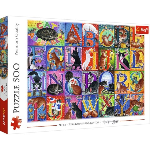 Puzzle - 500 - Koci alfabet - Trefl 37527