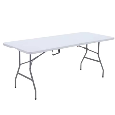Stół Składany Z Blokadą Cateringowy Bankietowy Stolik Biały 180 x 74 cm