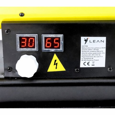 Nagrzewnica Spalinowa Olejowa 30KW Wyświetlacz LCD Termostat