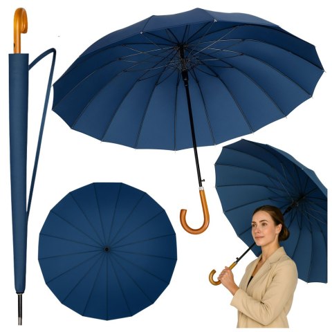 Duży Parasol Automatyczny Pokrowiec Na Ramię 24-Żeberkowy Granatowy 115 cm