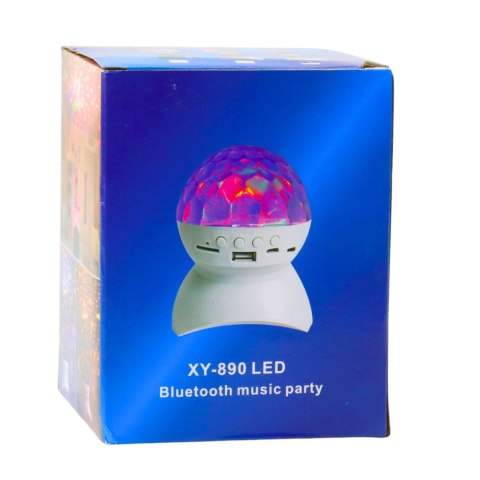 Lampka Nocna Projektor Gwiazd Głośnik 3w1 LED Bluetooth Biała